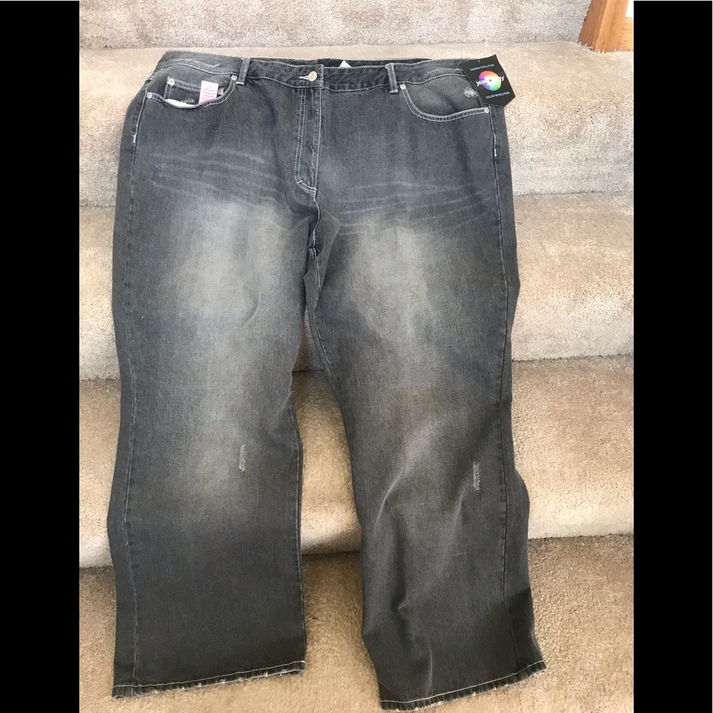 Charcoal Grey Plus size Boot Cut Jeans